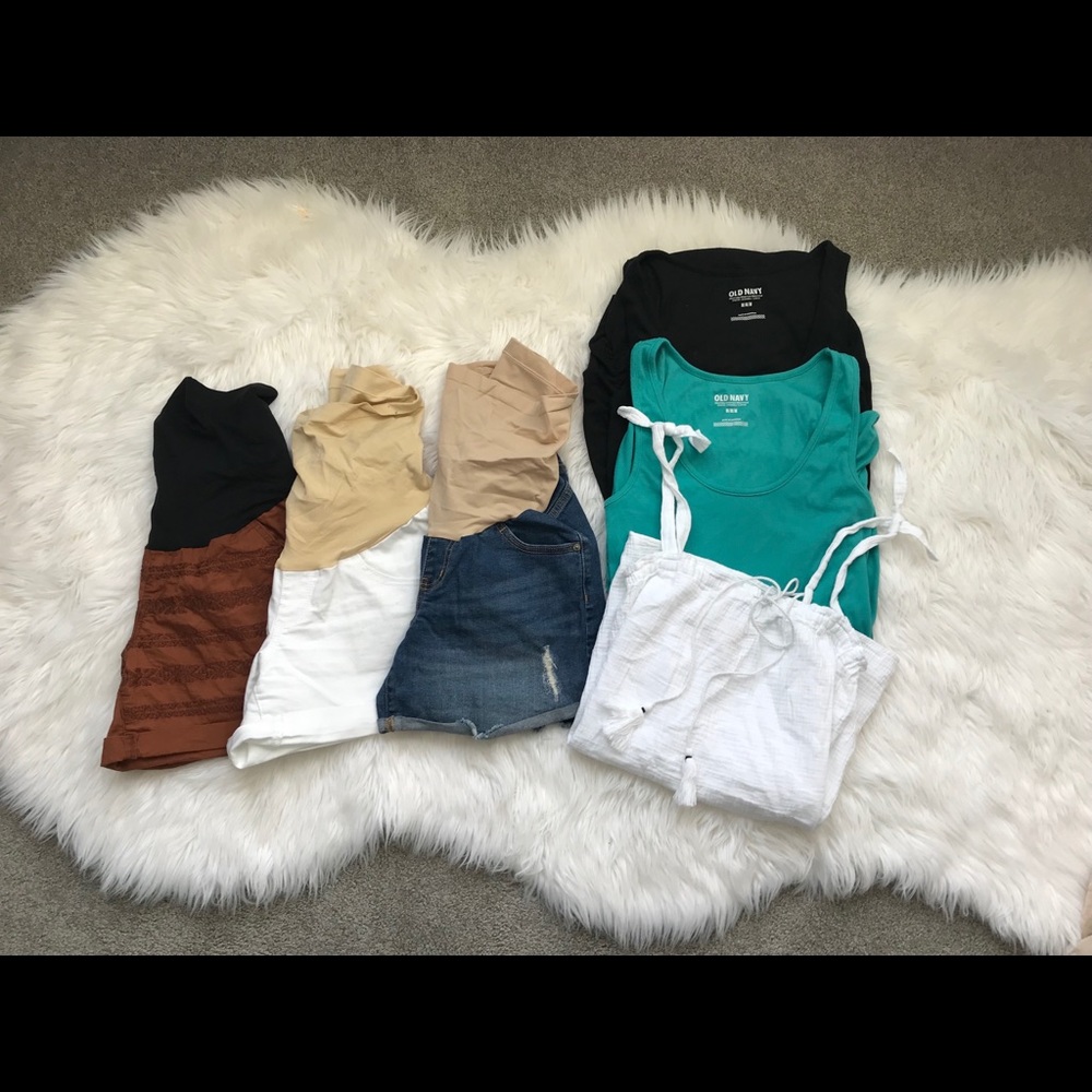 Maternity tank tops and shorts